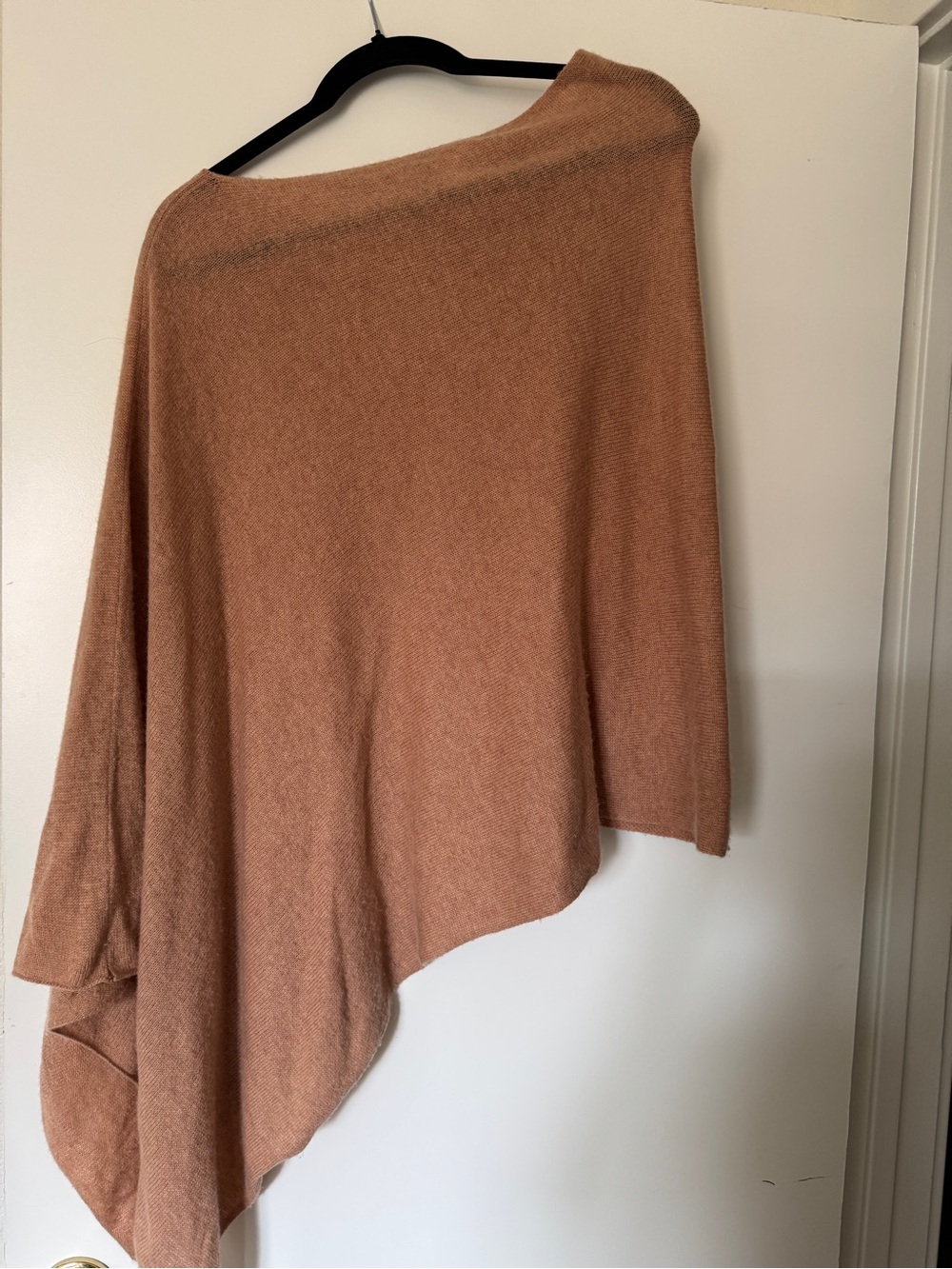 J. Crew Asymmetric Poncho Sweater in Camel Brown